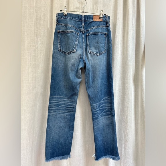 Madewell perfect vintage Jean medium indigo wash distressed raw hem size 25 - Picture 2 of 15
